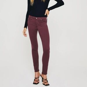 NWT The Prima mid rise cigarette jean in maroon